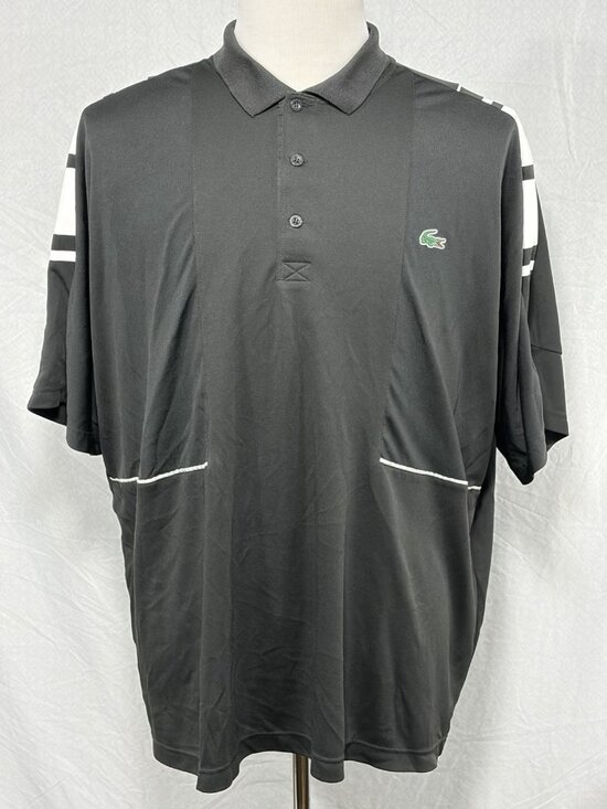 Lacoste Other - Men’s Lacoste Sport Ultra Dry Polo Shirt Black White Graphic Size 4XL US / FR